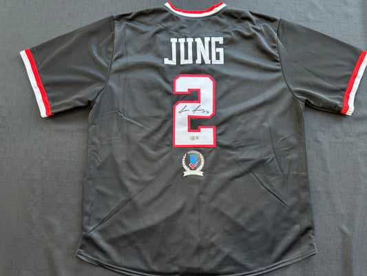 JACE JUNG SIGNED BLACK TEXAS TECH JERSEY BAS