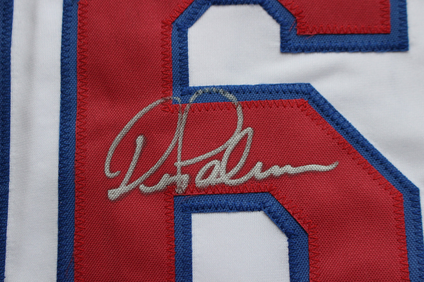 DEAN PALMER TEXAS RANGERS SIGNED HOME JERSEY Tigers Royals BAS COA