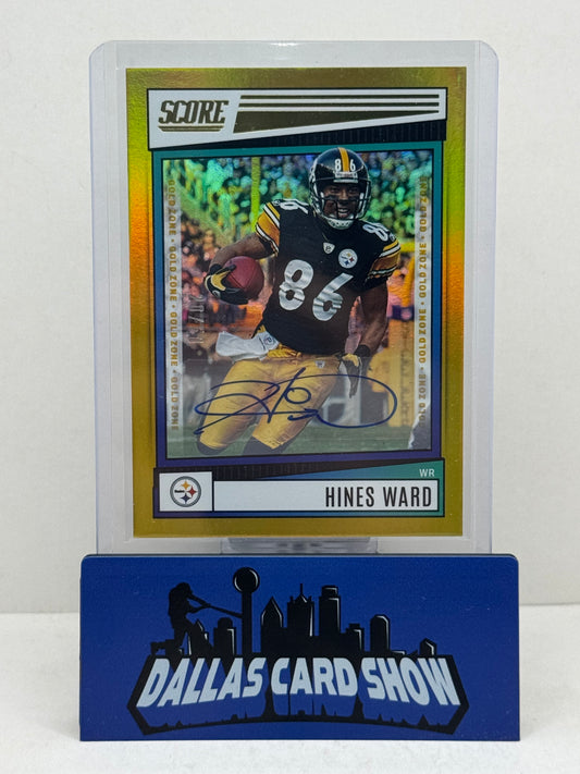 2022 Panini Score #218 Hines Ward Gold Autograph /50 Steelers