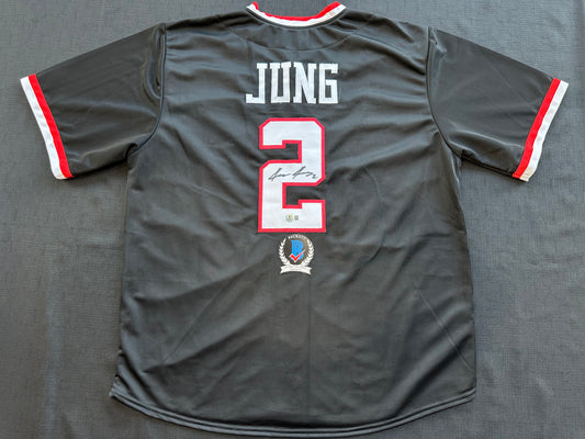 JACE JUNG SIGNED BLACK TEXAS TECH JERSEY BAS