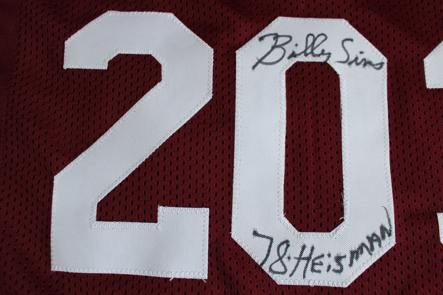 STEVE OWENS BILLY SIMS JASON WHITE SIGNED OKLAHOMA SOONERS JERSEY BAS