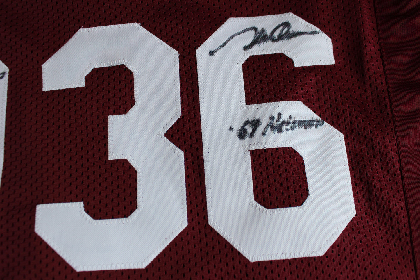 STEVE OWENS BILLY SIMS JASON WHITE SIGNED OKLAHOMA SOONERS JERSEY BAS