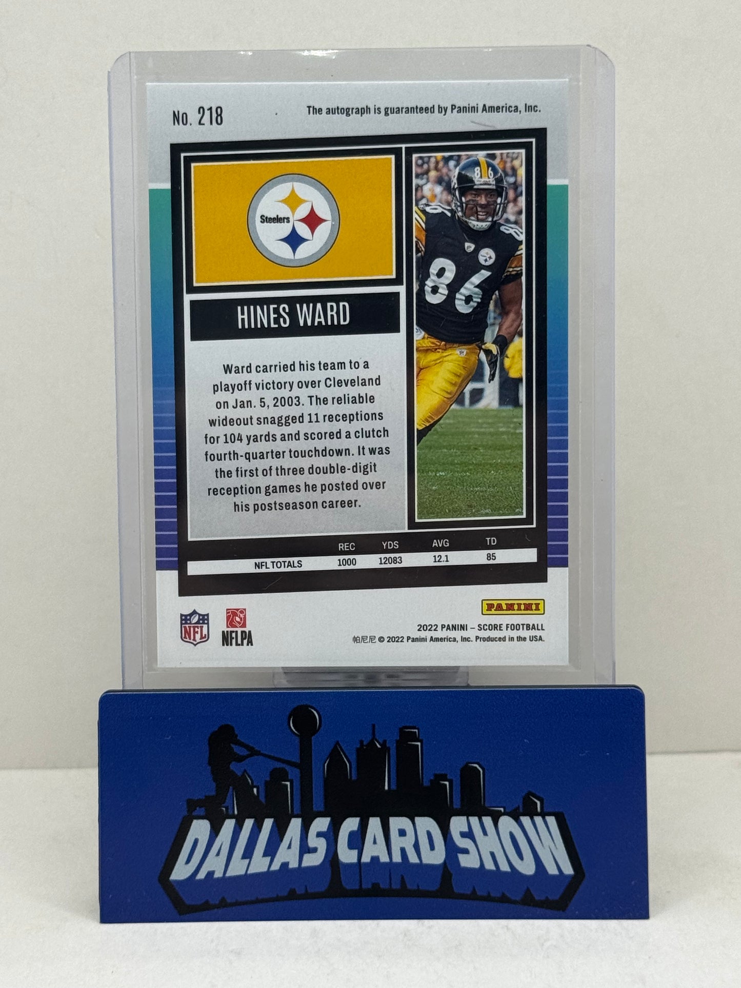 2022 Panini Score #218 Hines Ward Gold Autograph /50 Steelers