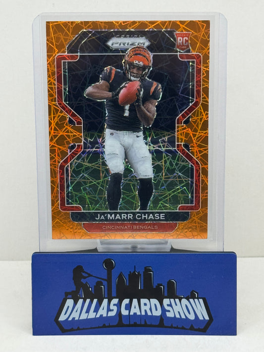 2021 Panini Prizm #337 Ja'Marr Chase Orange Lazer Rookie RC