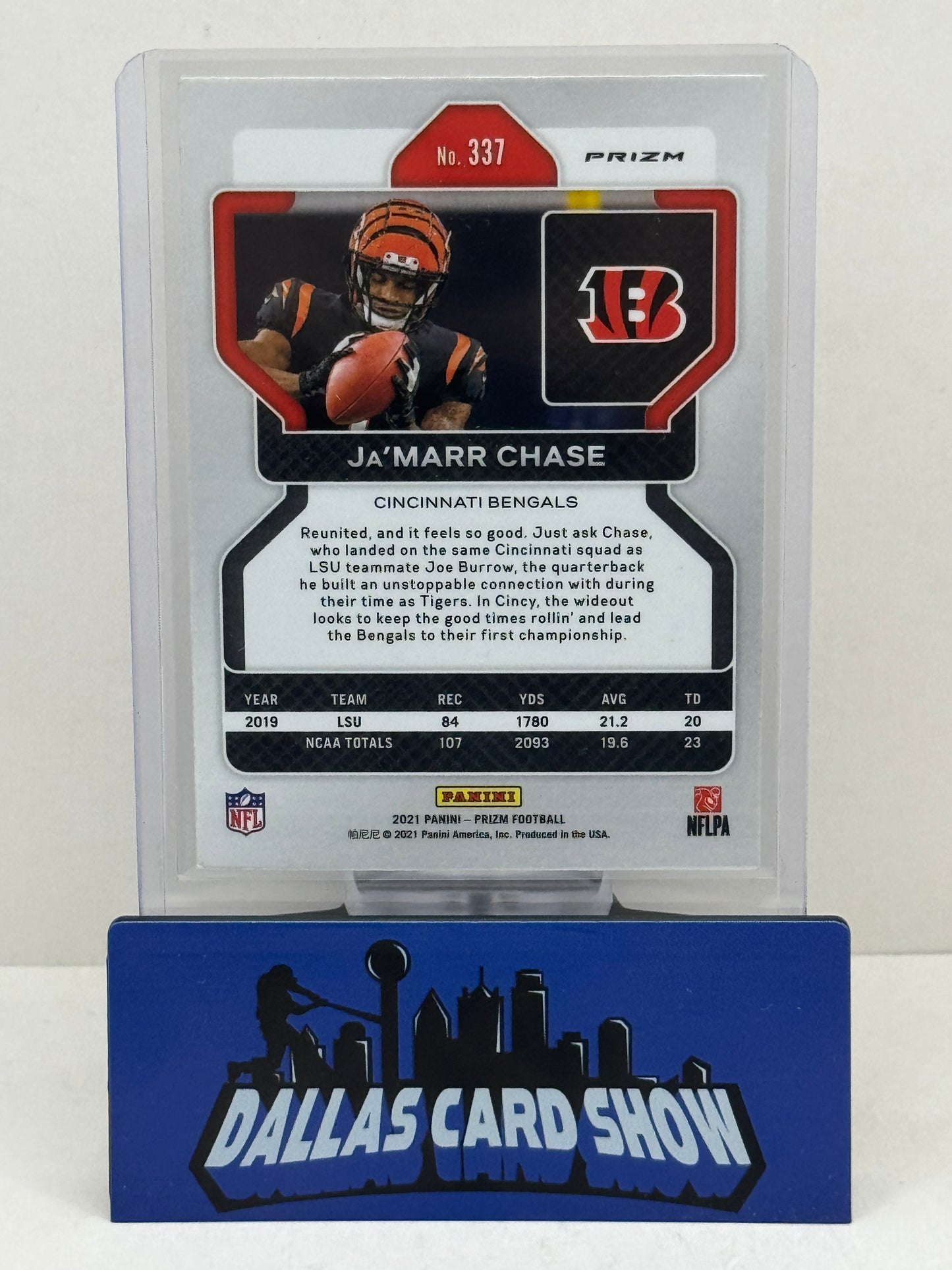 2021 Panini Prizm #337 Ja'Marr Chase Orange Lazer Rookie RC