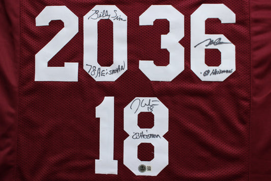 STEVE OWENS BILLY SIMS JASON WHITE SIGNED OKLAHOMA SOONERS JERSEY BAS