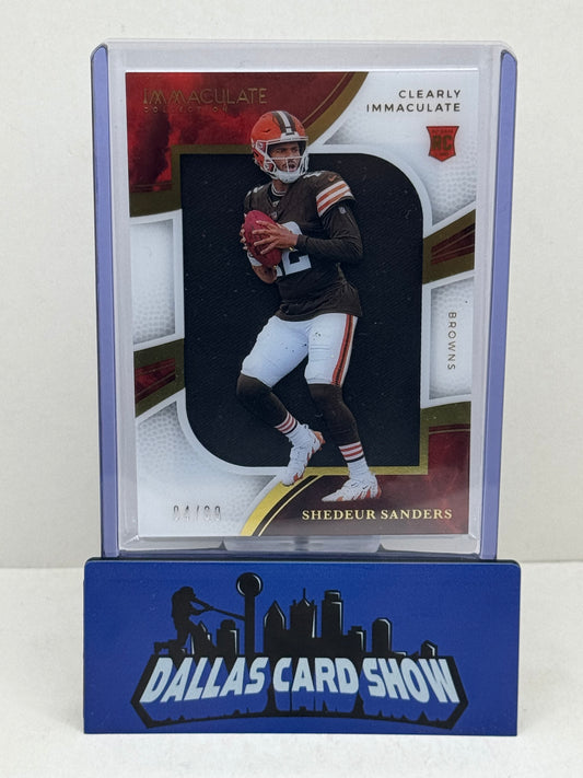 2025 Panini Immaculate #CIRJ-SSS Shedeur Sanders Clearly Immaculate Rookie RC Relic /99