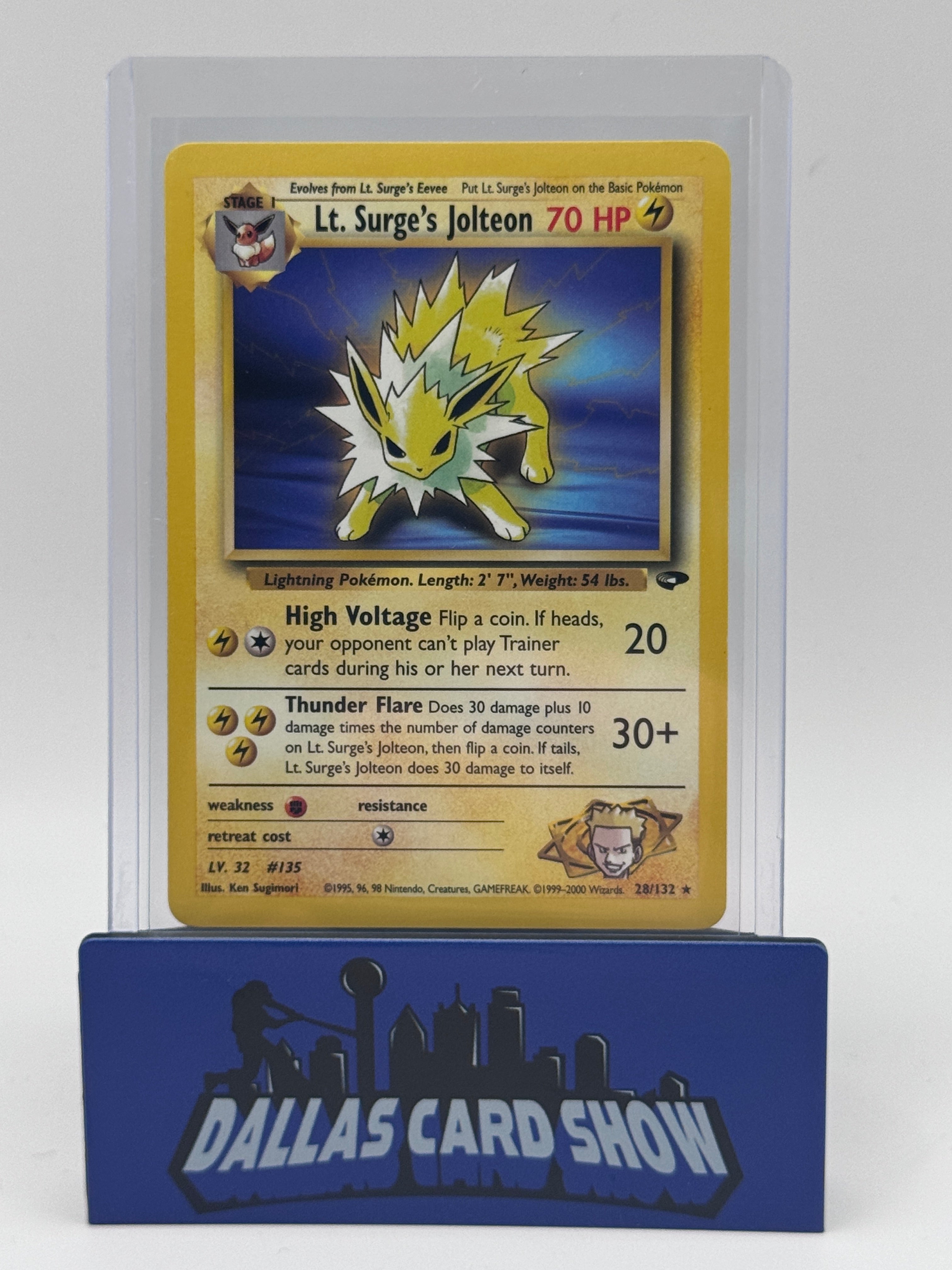 2000 Pokemon - Lt. Surge's Jolteon - 28/132 Gym Challenge – Dallas Card ...