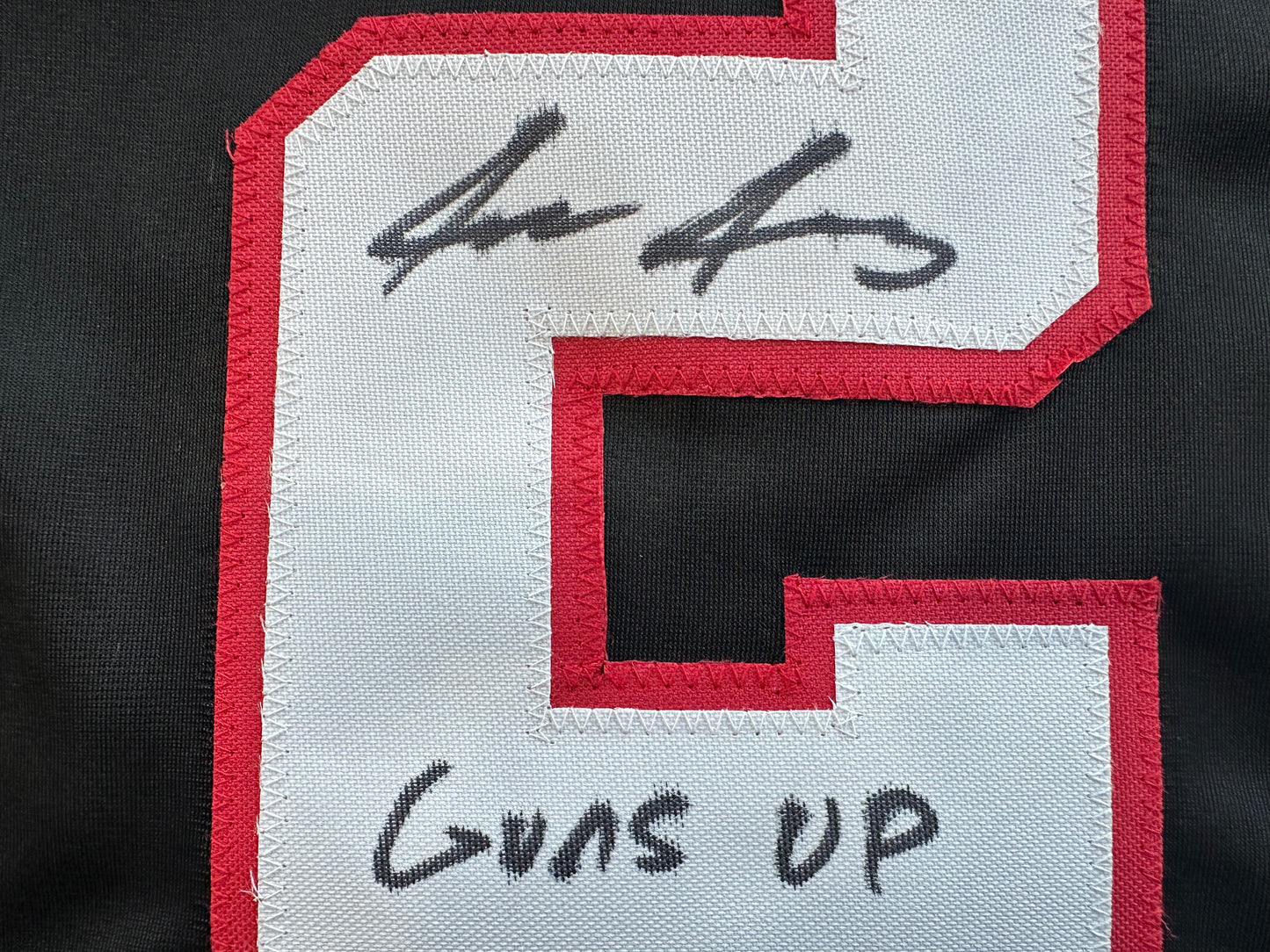 JACE JUNG SIGNED BLACK TEXAS TECH JERSEY Tigers w/ "Guns Up" BAS