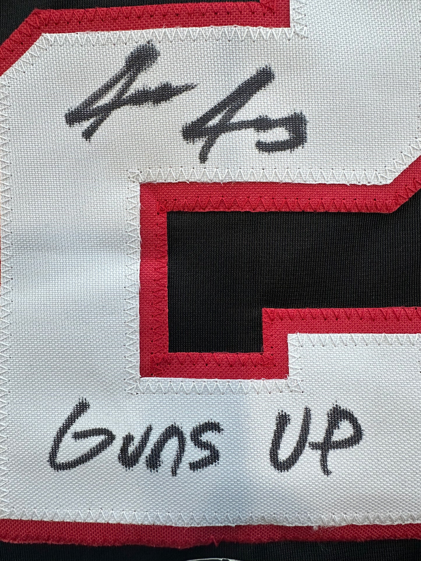 JACE JUNG SIGNED BLACK TEXAS TECH JERSEY Tigers w/ "Guns Up" BAS