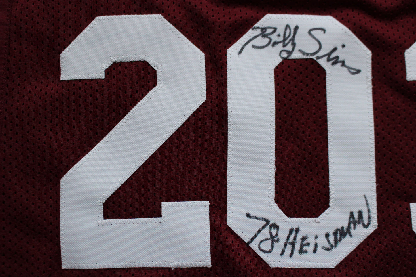 STEVE OWENS BILLY SIMS JASON WHITE SIGNED OKLAHOMA SOONERS JERSEY BAS