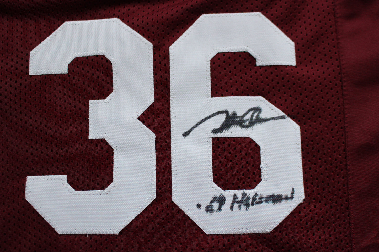 STEVE OWENS BILLY SIMS JASON WHITE SIGNED OKLAHOMA SOONERS JERSEY BAS