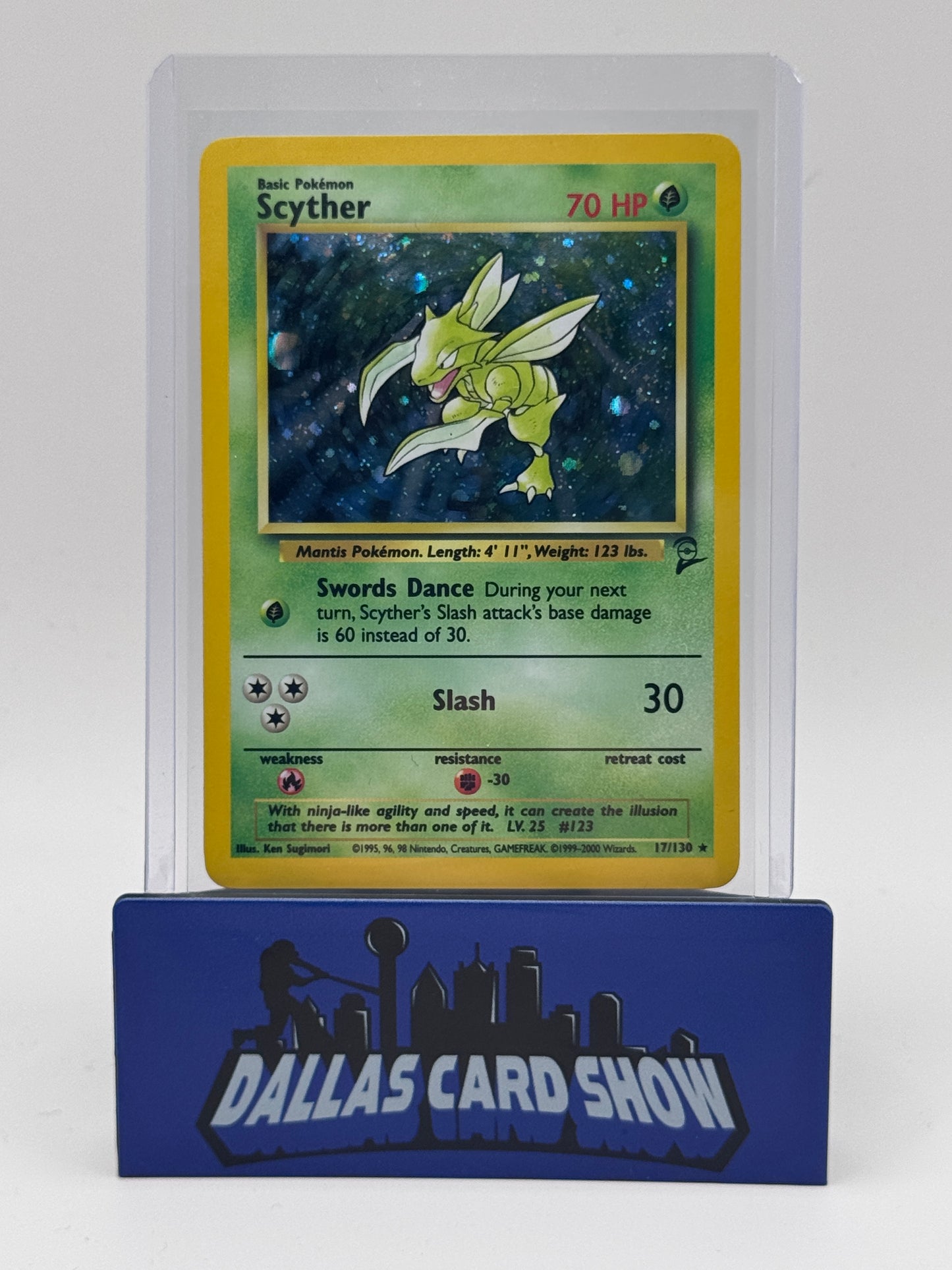 2000 Pokemon - Scyther (Holo) - 17/130 Base Set 2