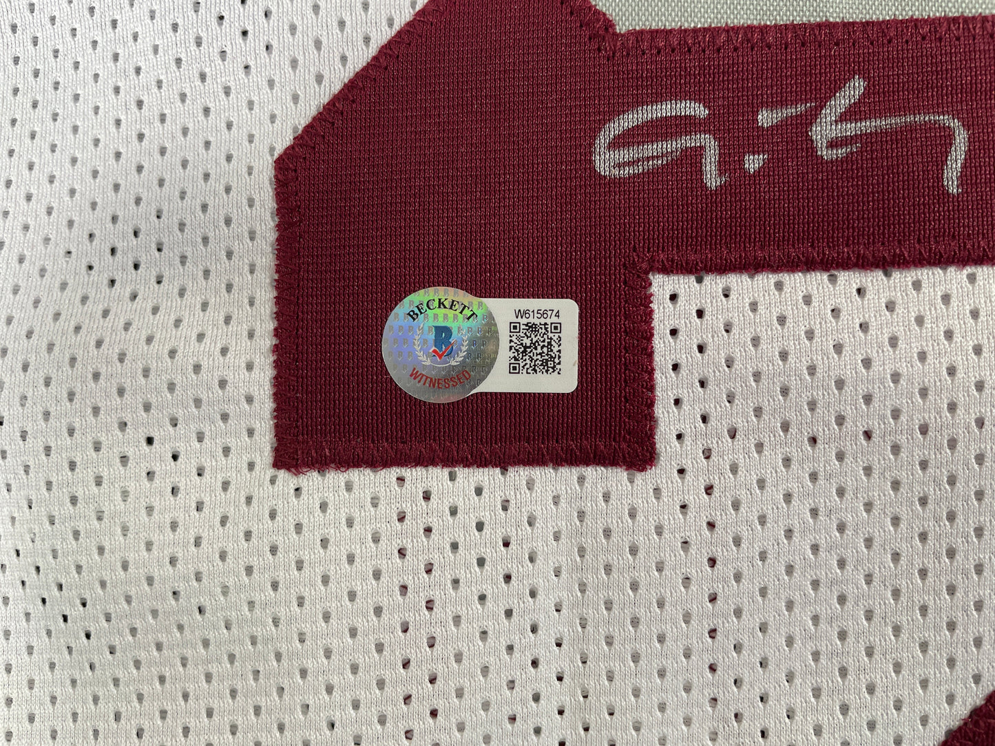 JOHNNY MANZIEL WHITE TEXAS A&M SIGNED STAT JERSEY w/" NCAA" BAS