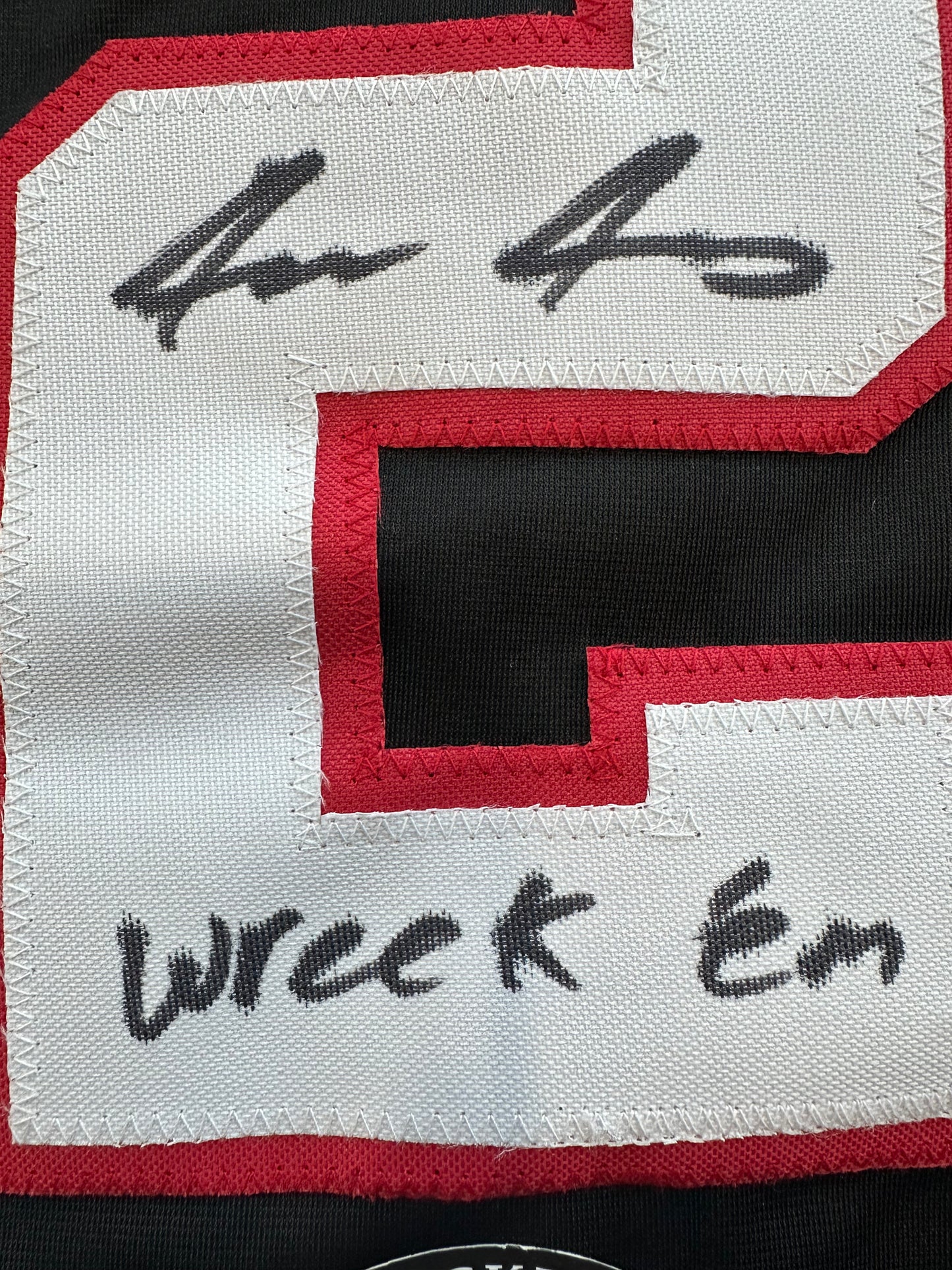 JACE JUNG SIGNED BLACK TEXAS TECH JERSEY w/ "Wreck 'Em" Tigers BAS