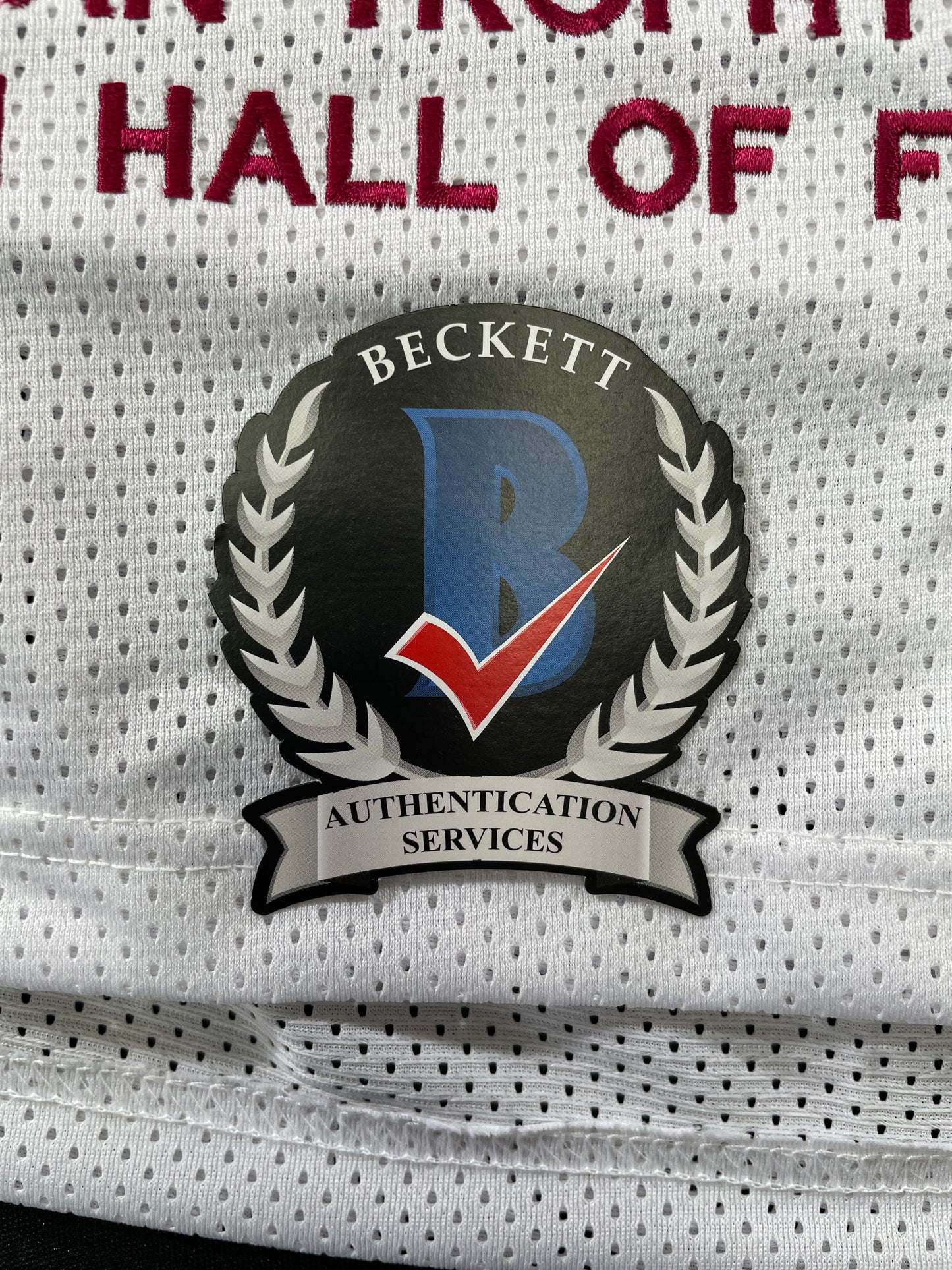 JOHNNY MANZIEL WHITE TEXAS A&M SIGNED STAT JERSEY w/" NCAA" BAS