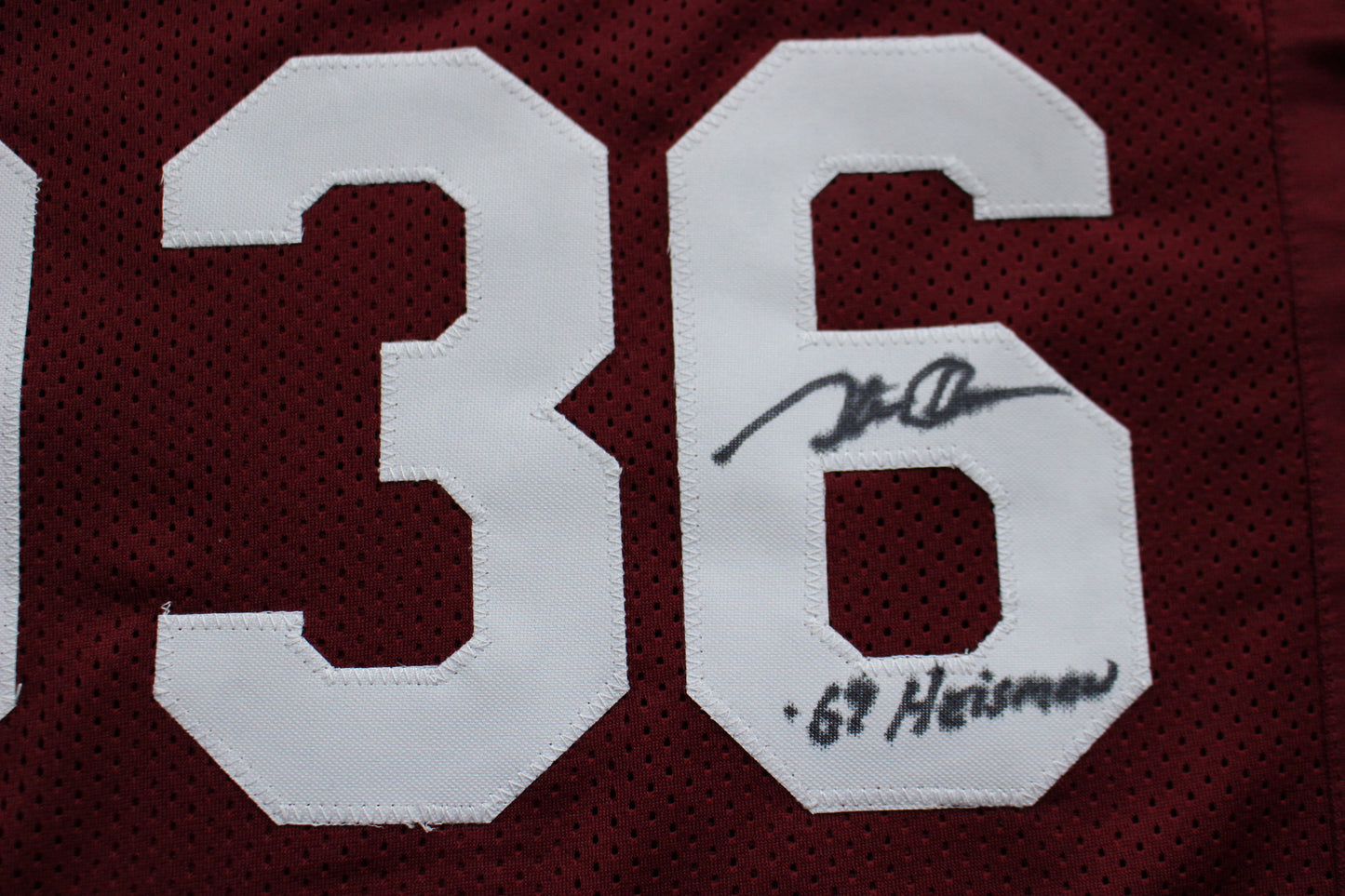 STEVE OWENS BILLY SIMS JASON WHITE SIGNED OKLAHOMA SOONERS JERSEY BAS