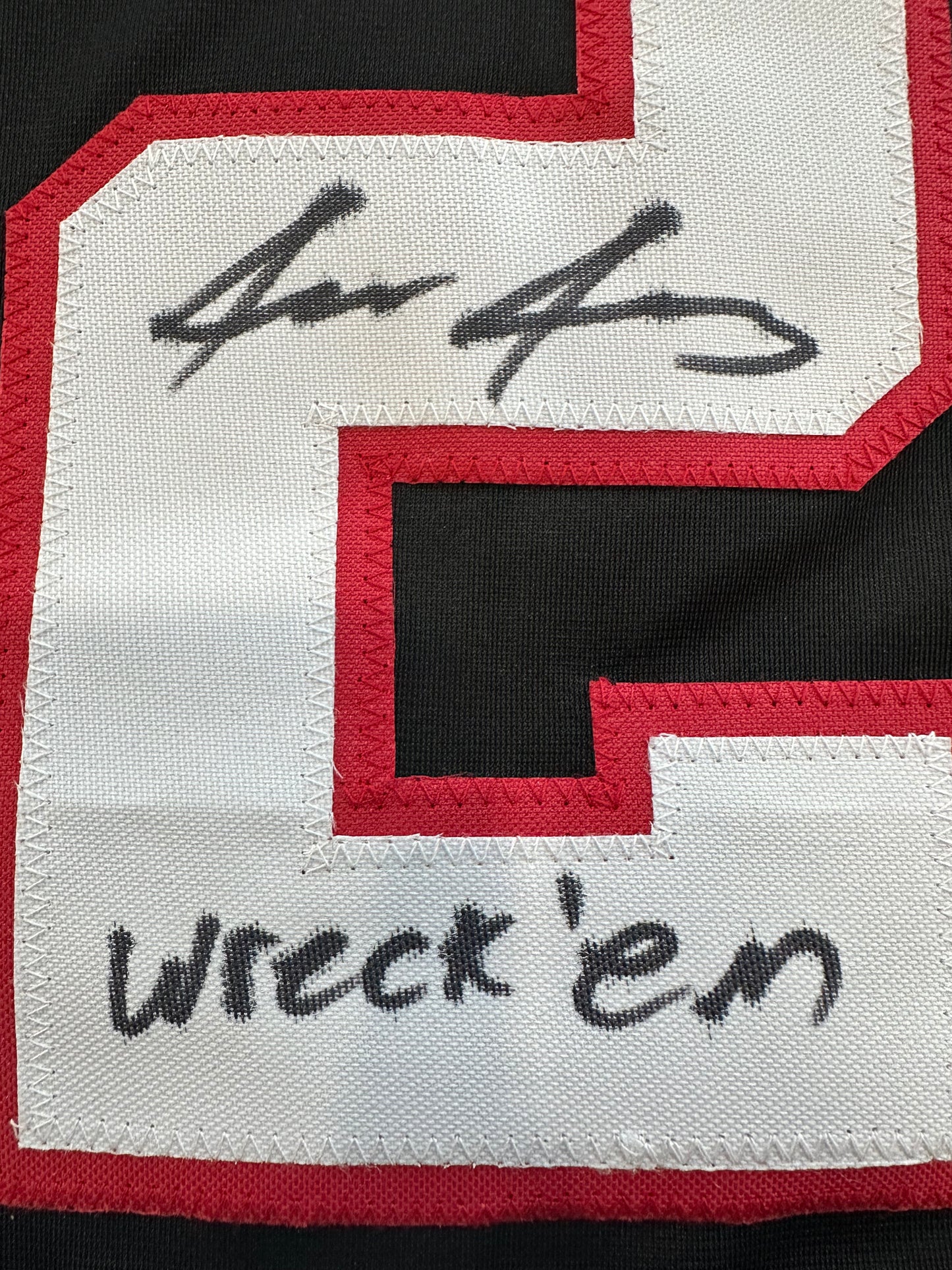 JACE JUNG SIGNED BLACK TEXAS TECH JERSEY w/ "Wreck 'Em" Tigers BAS