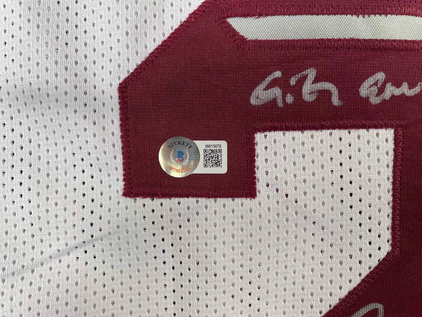 JOHNNY MANZIEL WHITE TEXAS A&M SIGNED STAT JERSEY w/"Home of the 12th Man" BAS