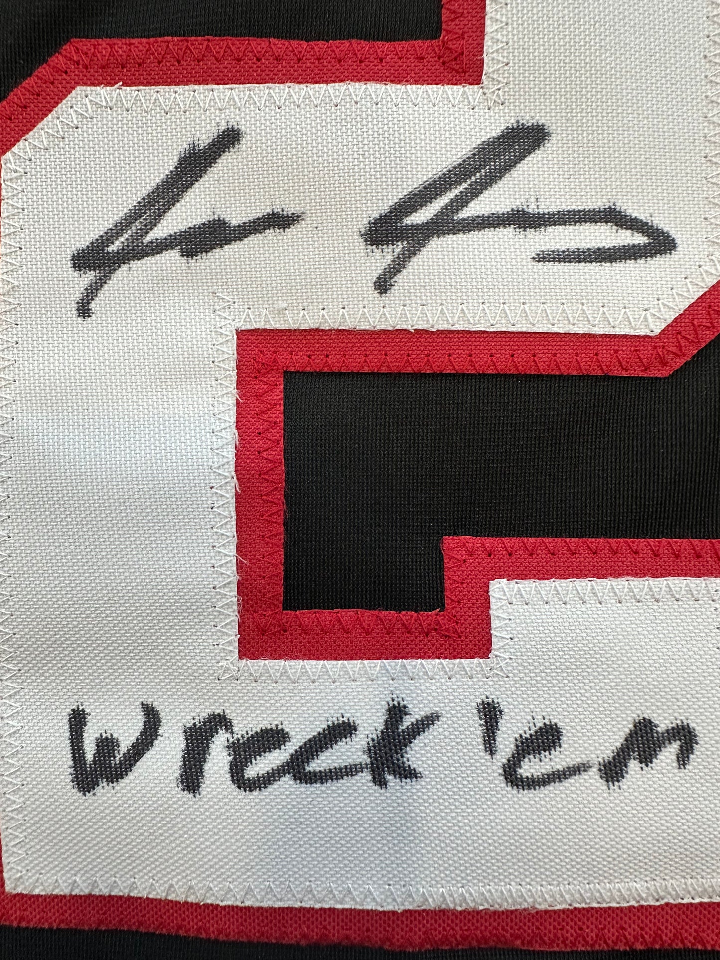 JACE JUNG SIGNED BLACK TEXAS TECH JERSEY w/ "Wreck 'Em" Tigers BAS