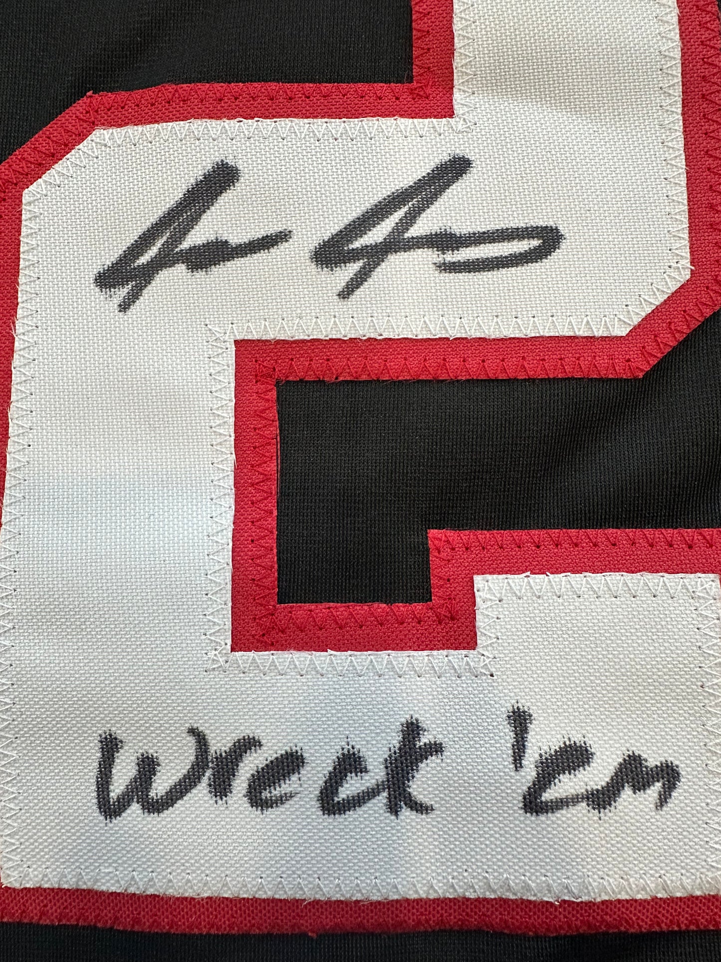 JACE JUNG SIGNED BLACK TEXAS TECH JERSEY w/ "Wreck 'Em" Tigers BAS