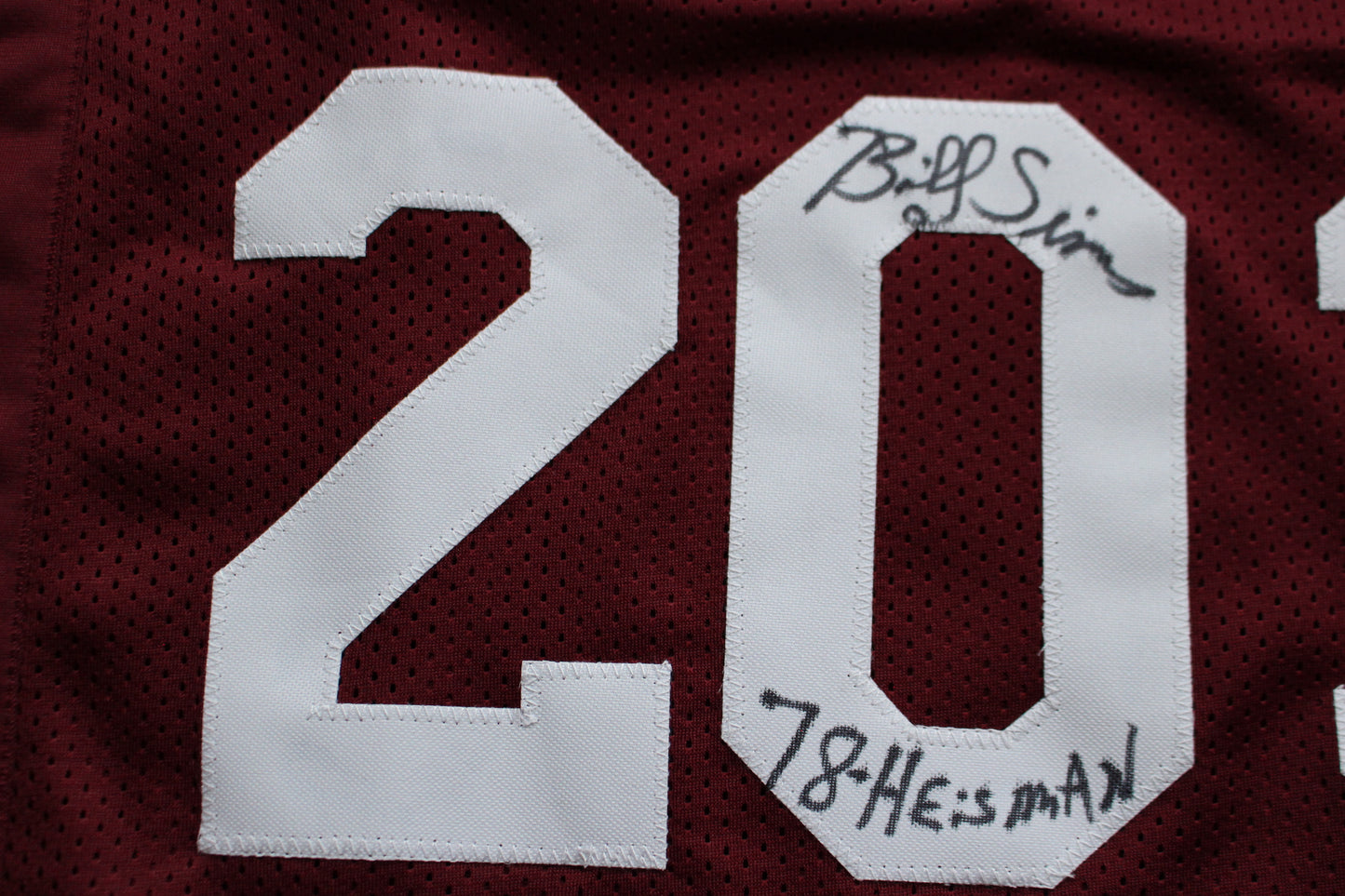 STEVE OWENS BILLY SIMS JASON WHITE SIGNED OKLAHOMA SOONERS JERSEY BAS