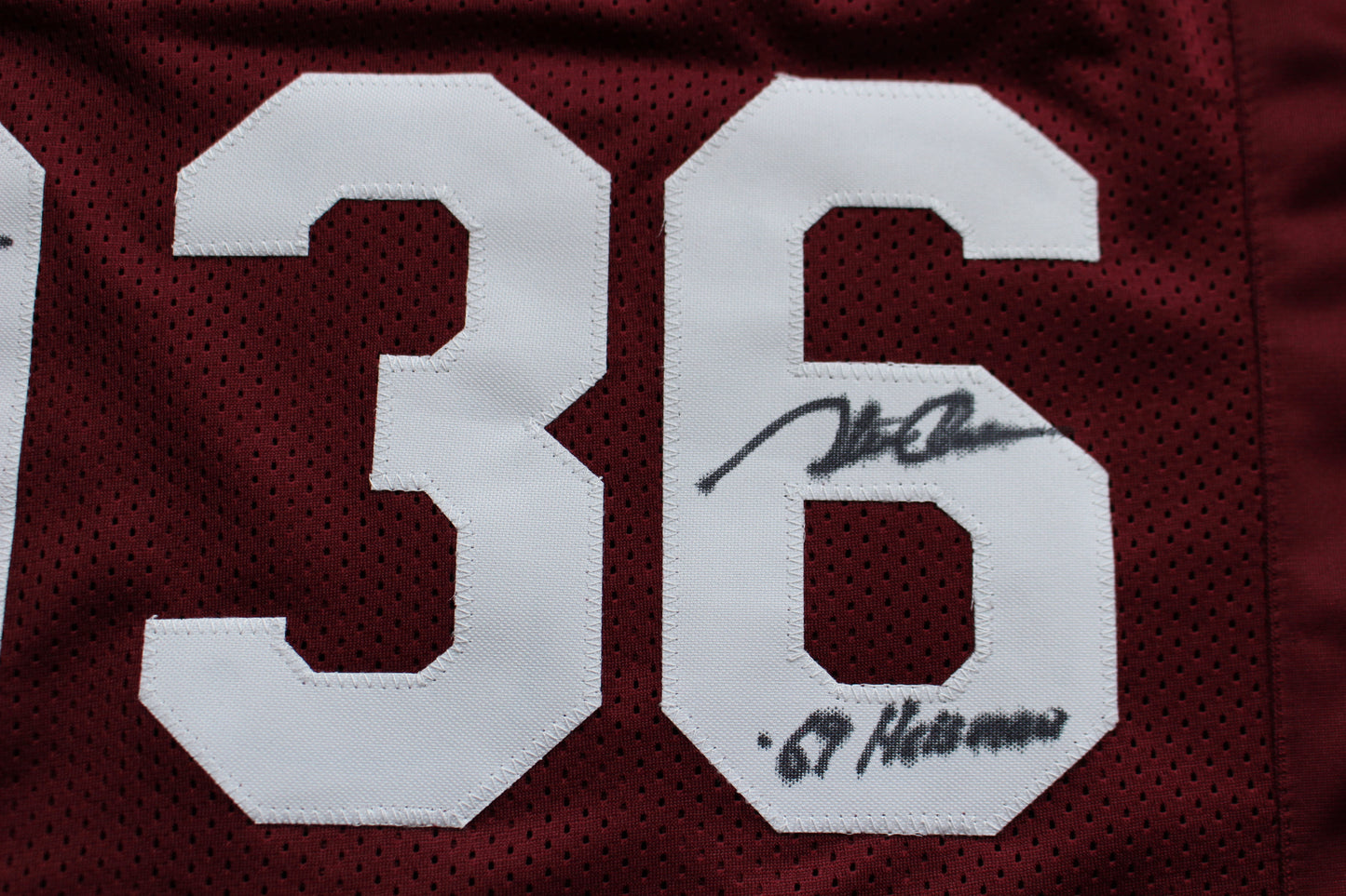 STEVE OWENS BILLY SIMS JASON WHITE SIGNED OKLAHOMA SOONERS JERSEY BAS