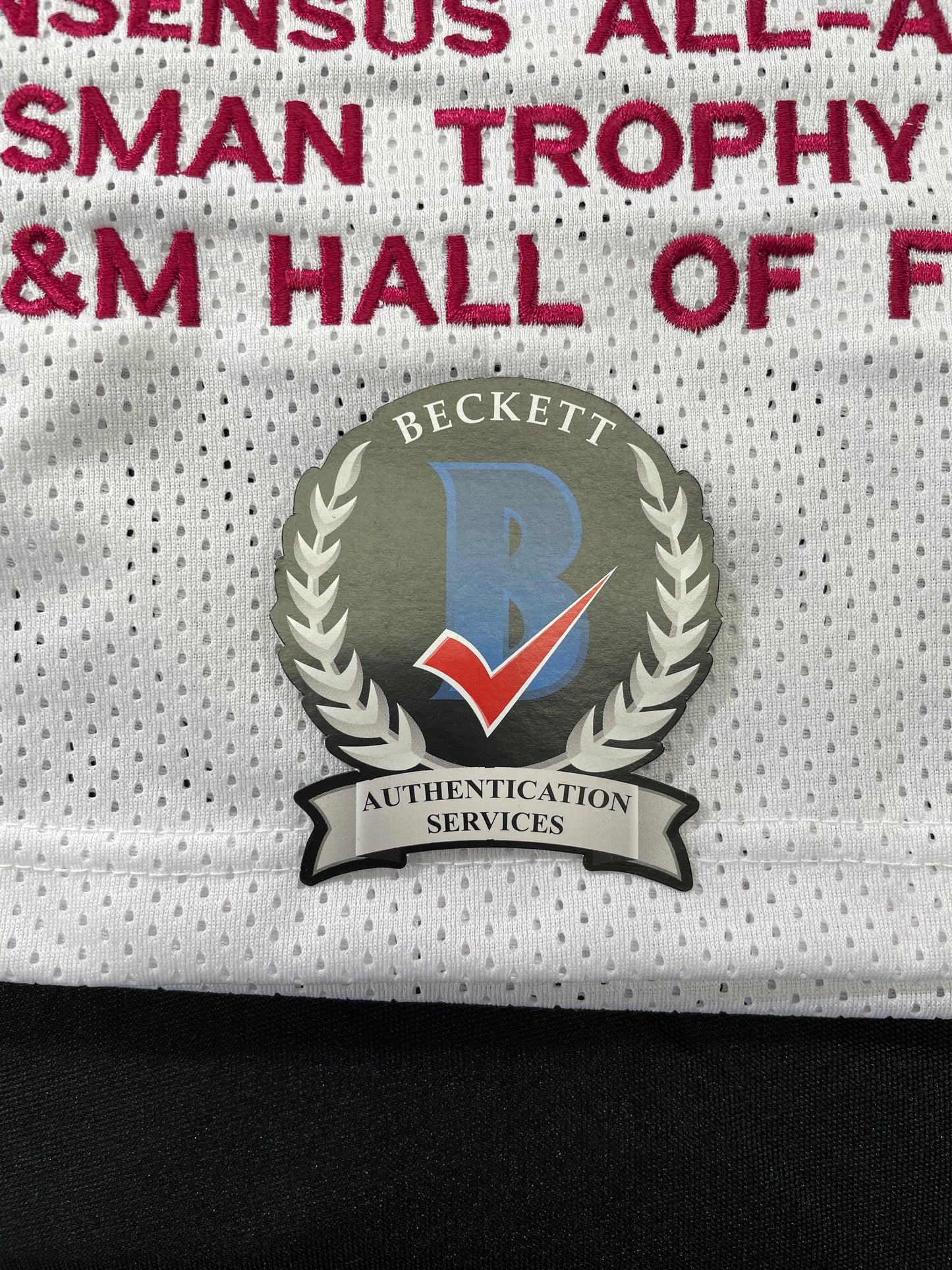 JOHNNY MANZIEL WHITE TEXAS A&M SIGNED STAT JERSEY w/"Johnny Fuckin Football" BAS