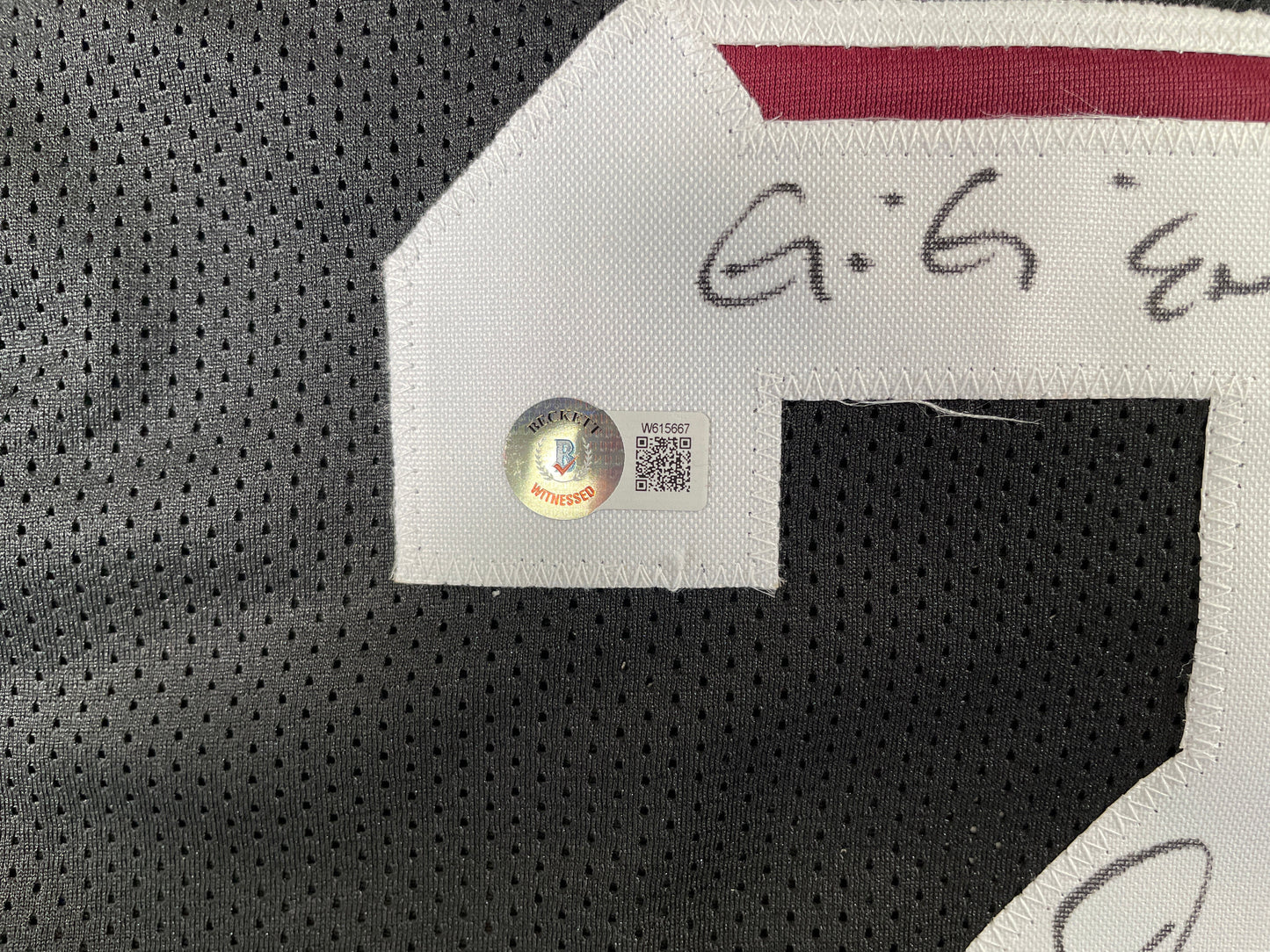 JOHNNY MANZIEL BLACK TEXAS A&M SIGNED STAT JERSEY w/"Johnny Fuckin Football" BAS