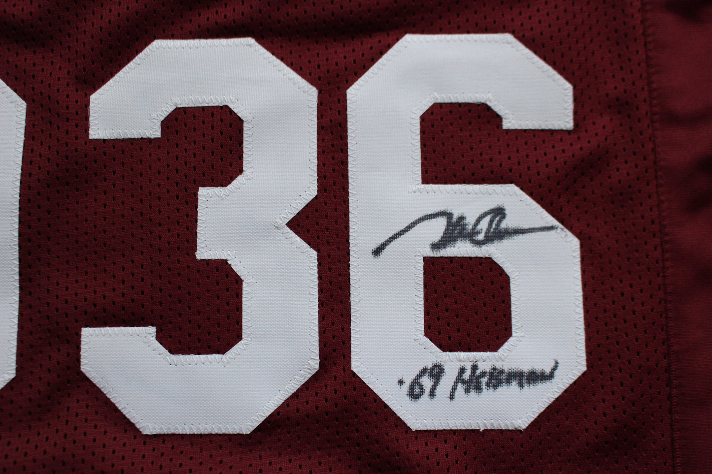 STEVE OWENS BILLY SIMS JASON WHITE SIGNED OKLAHOMA SOONERS JERSEY BAS