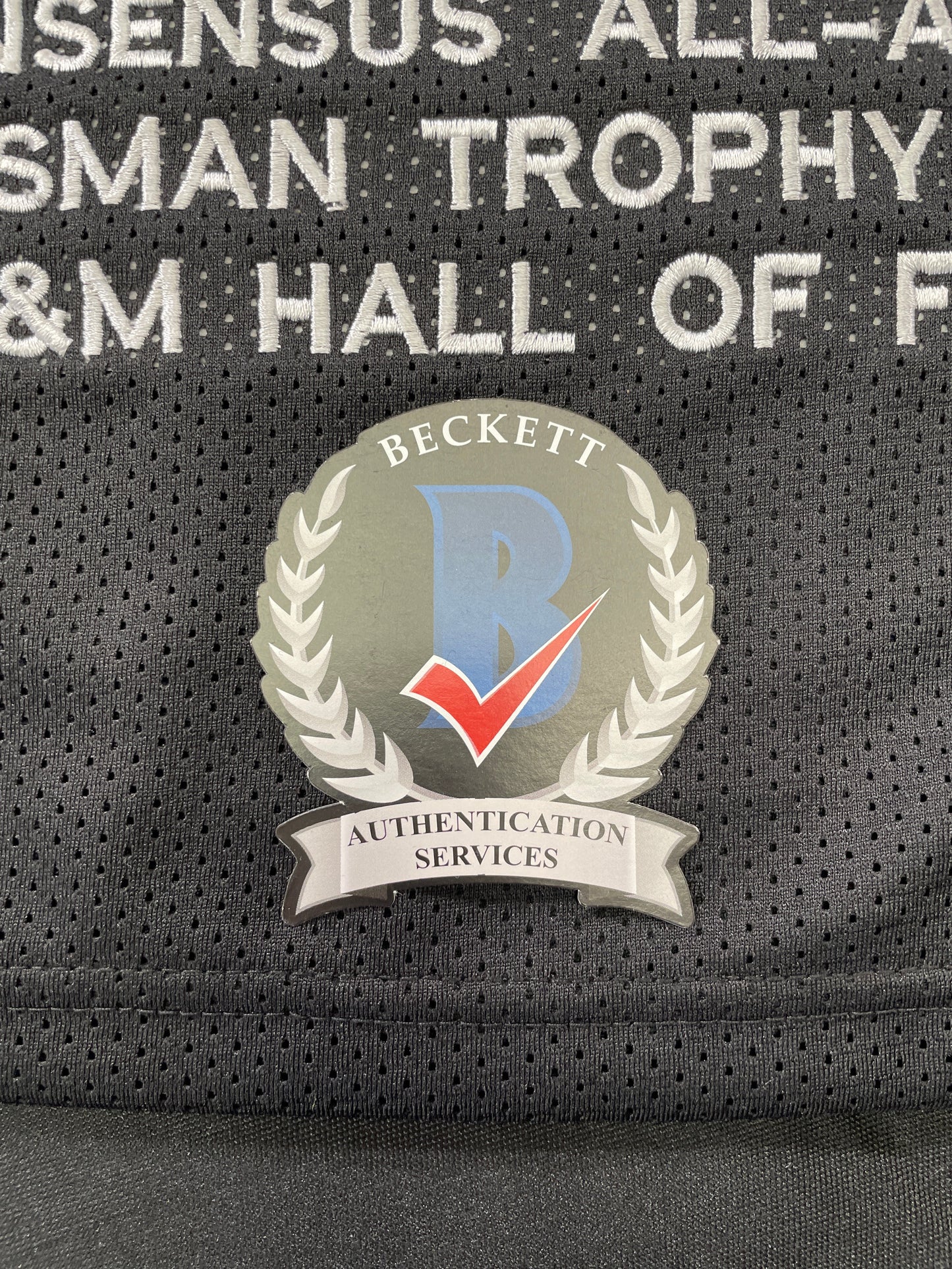 JOHNNY MANZIEL BLACK TEXAS A&M SIGNED STAT JERSEY w/"Johnny Fuckin Football" BAS