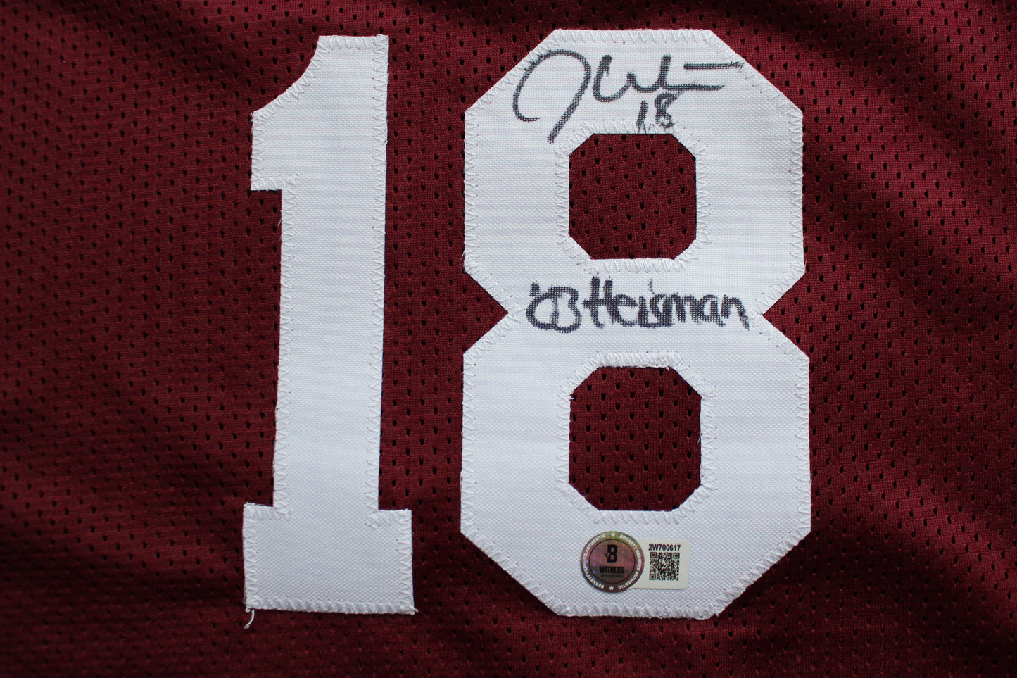 STEVE OWENS BILLY SIMS JASON WHITE SIGNED OKLAHOMA SOONERS JERSEY BAS