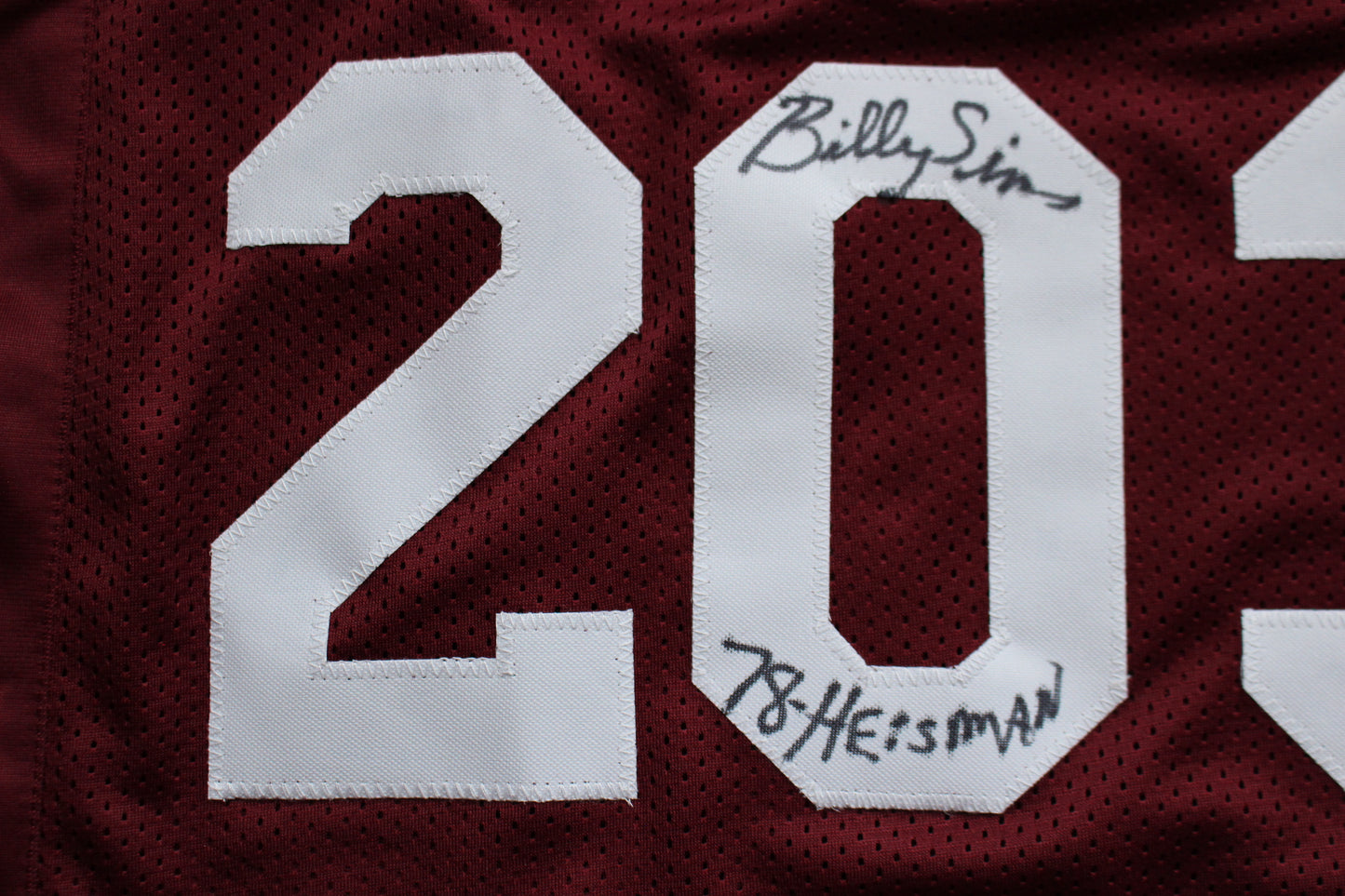 STEVE OWENS BILLY SIMS JASON WHITE SIGNED OKLAHOMA SOONERS JERSEY BAS