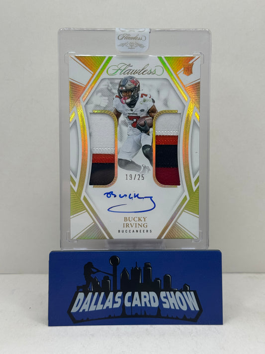 2024 Panini Flawless #RDPA-BIG Bucky Irving Rookie Dual Patch Autograph /25