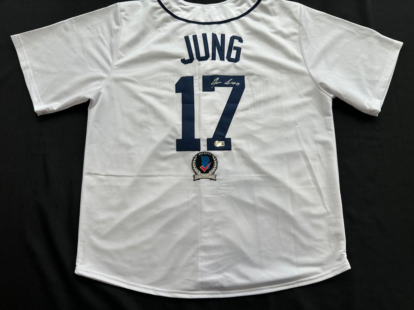 JACE JUNG SIGNED WHITE DETROIT TIGERS JERSEY Texas Tech BAS