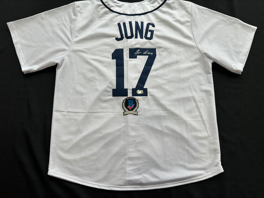 JACE JUNG SIGNED WHITE DETROIT TIGERS JERSEY Texas Tech BAS