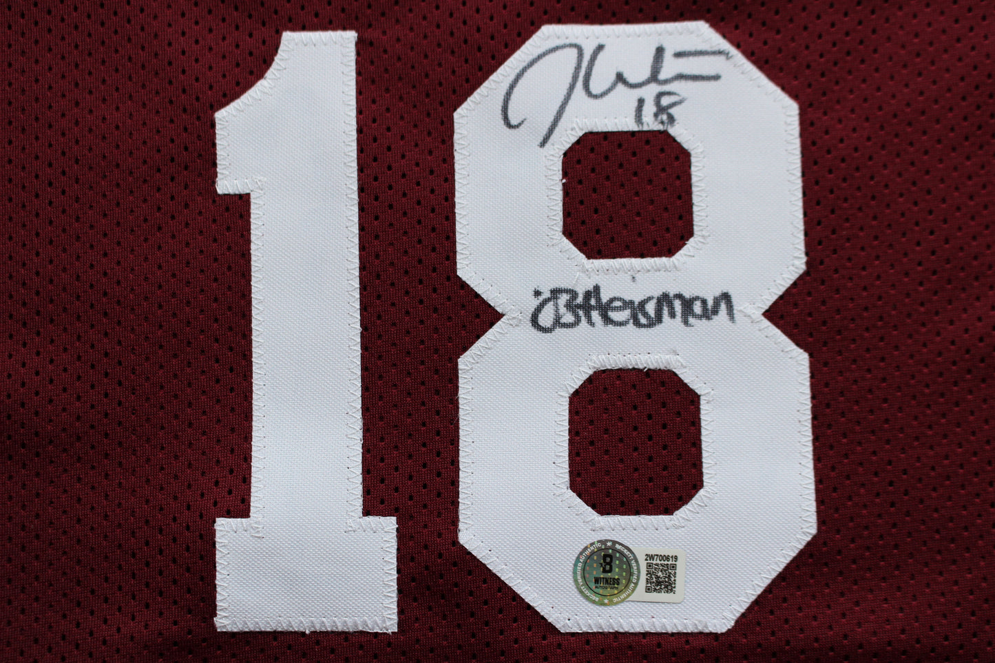 STEVE OWENS BILLY SIMS JASON WHITE SIGNED OU SOONERS HEISMAN JERSEY BAS
