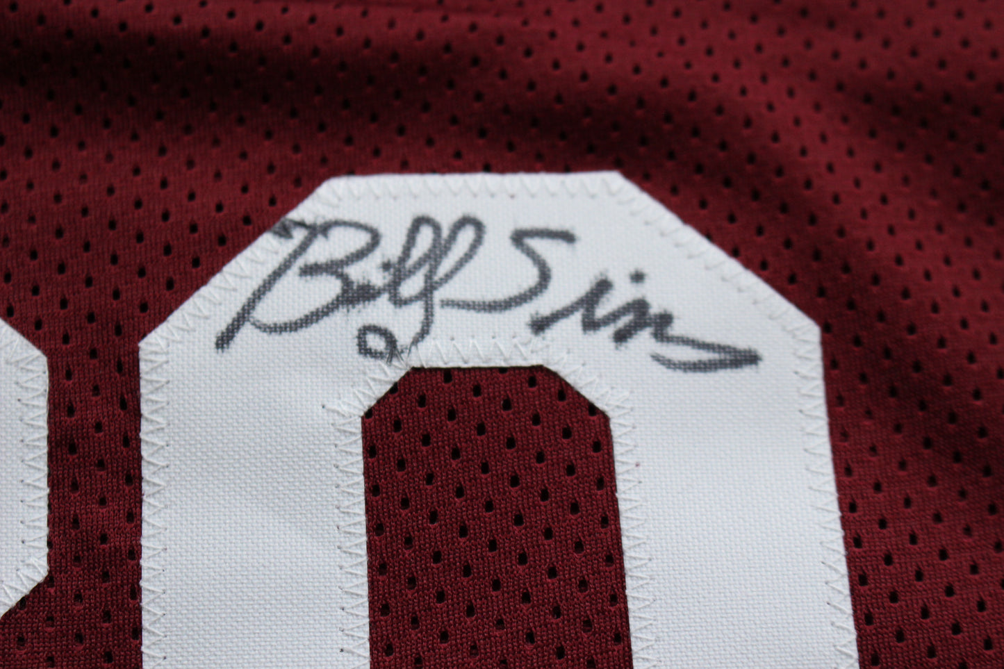 STEVE OWENS BILLY SIMS JASON WHITE SIGNED OU SOONERS HEISMAN JERSEY BAS