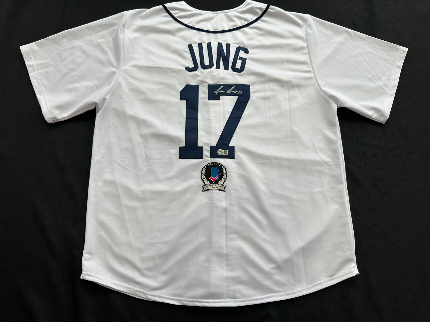 JACE JUNG SIGNED WHITE DETROIT TIGERS JERSEY Texas Tech BAS