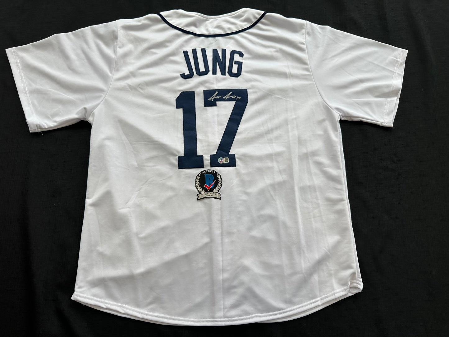 JACE JUNG SIGNED WHITE DETROIT TIGERS JERSEY Texas Tech BAS