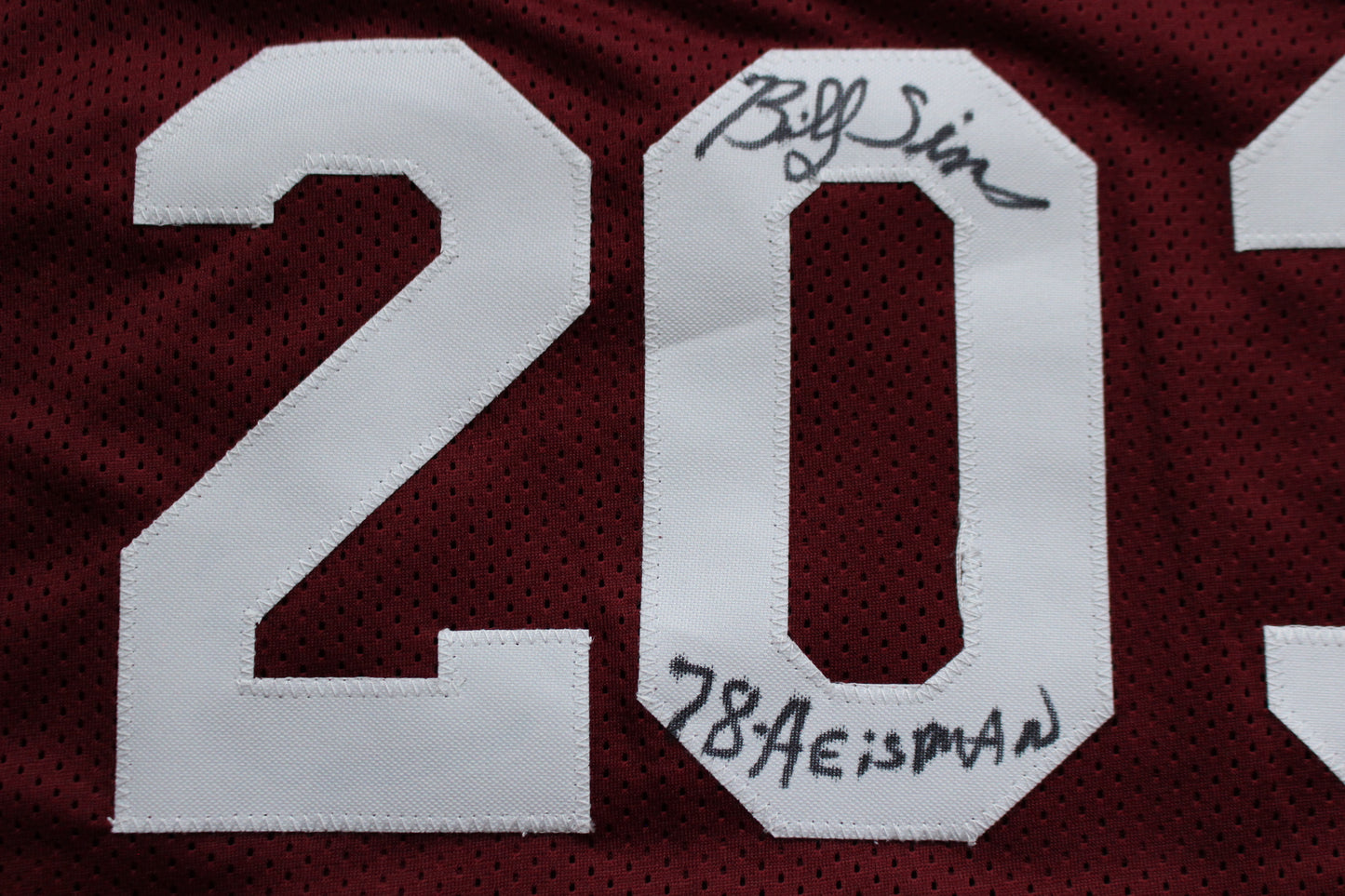 STEVE OWENS BILLY SIMS JASON WHITE SIGNED OU SOONERS HEISMAN JERSEY BAS