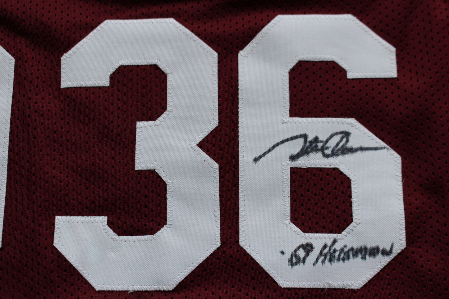 STEVE OWENS BILLY SIMS JASON WHITE SIGNED OU SOONERS HEISMAN JERSEY BAS
