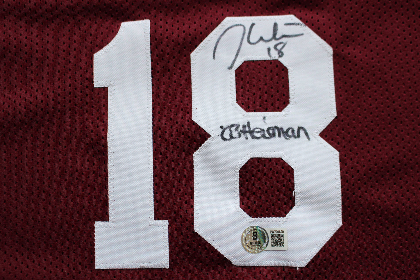 STEVE OWENS BILLY SIMS JASON WHITE SIGNED OU SOONERS HEISMAN JERSEY BAS