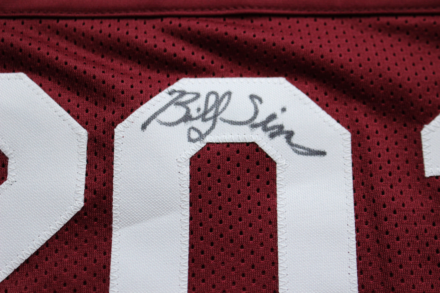 STEVE OWENS BILLY SIMS JASON WHITE SIGNED OU SOONERS HEISMAN JERSEY BAS