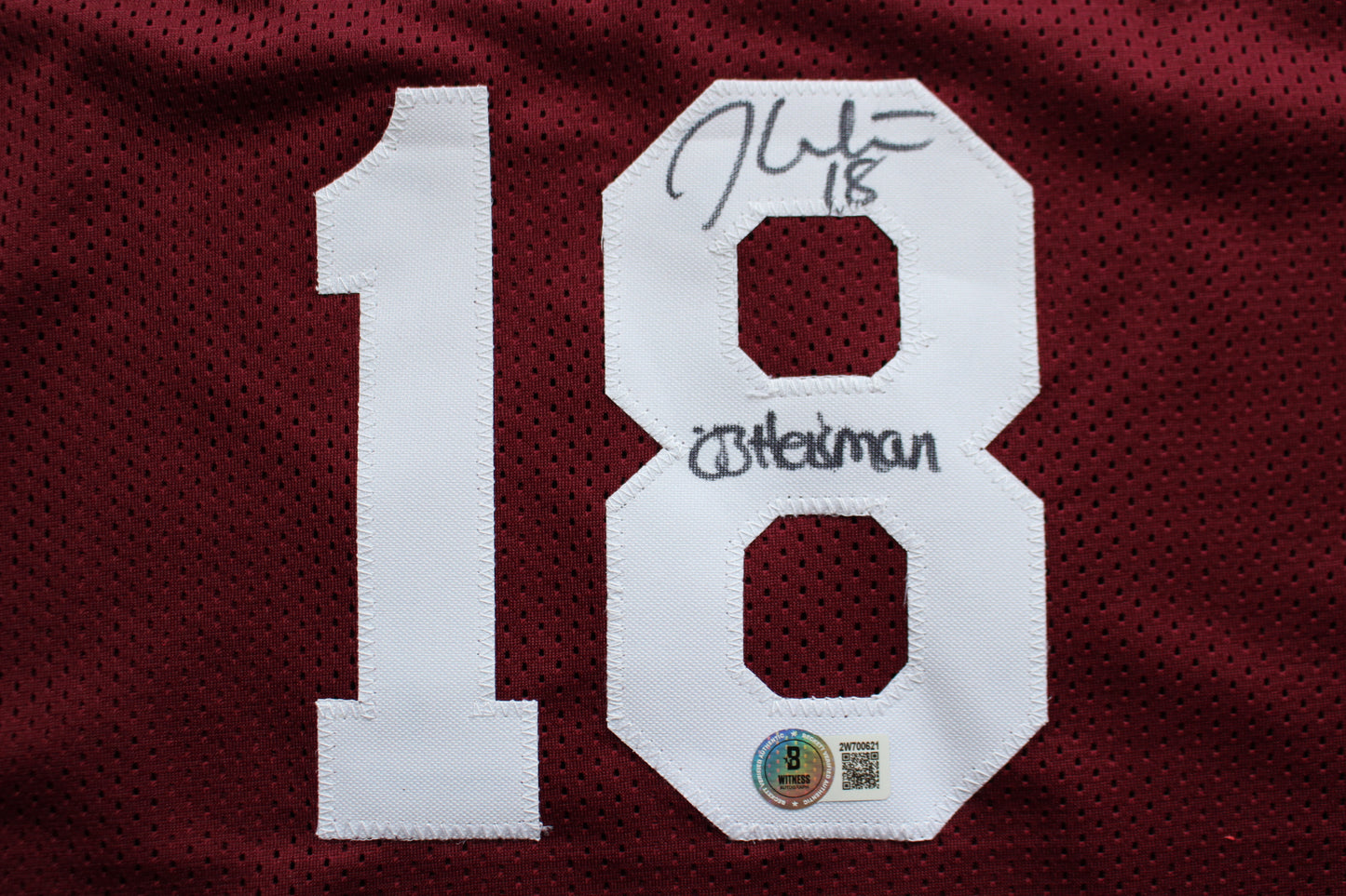 STEVE OWENS BILLY SIMS JASON WHITE SIGNED OU SOONERS HEISMAN JERSEY BAS