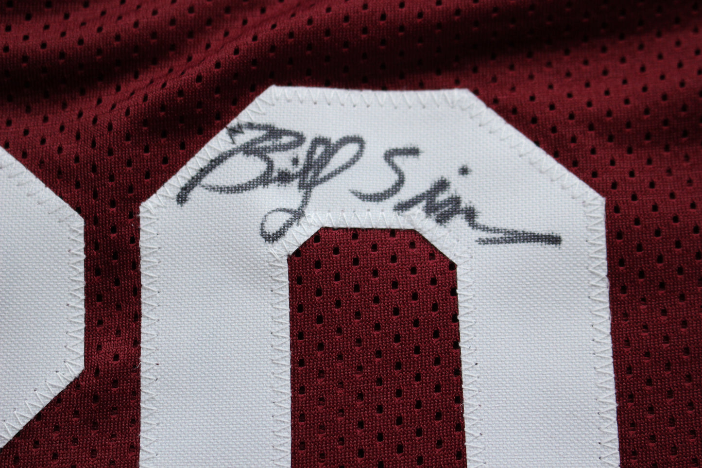 STEVE OWENS BILLY SIMS JASON WHITE SIGNED OU SOONERS HEISMAN JERSEY BAS