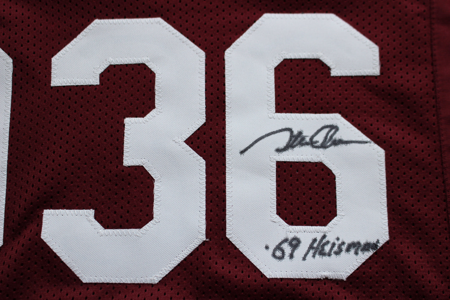 STEVE OWENS BILLY SIMS JASON WHITE SIGNED OU SOONERS HEISMAN JERSEY BAS