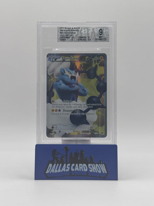 2011 Pokemon - Thundurus (Full Art) - 97/98 Emerging Powers BGS 9