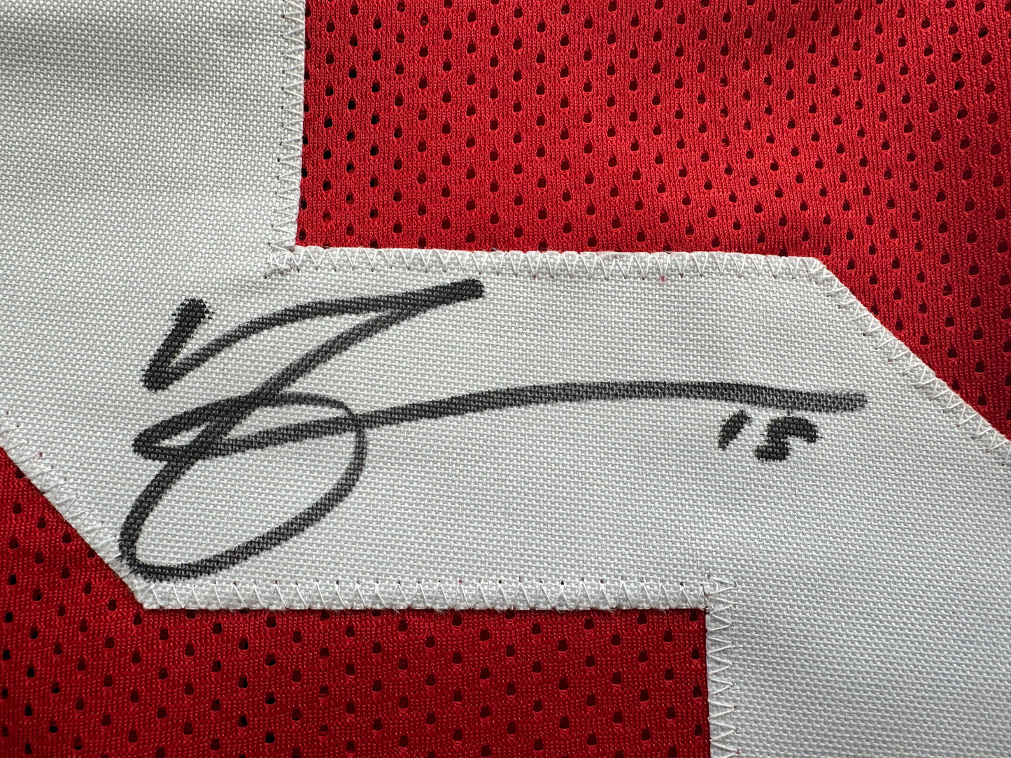 MICHAEL CRABTREE SIGNED RED JERSEY San Francisco Texas Tech Raiders BAS