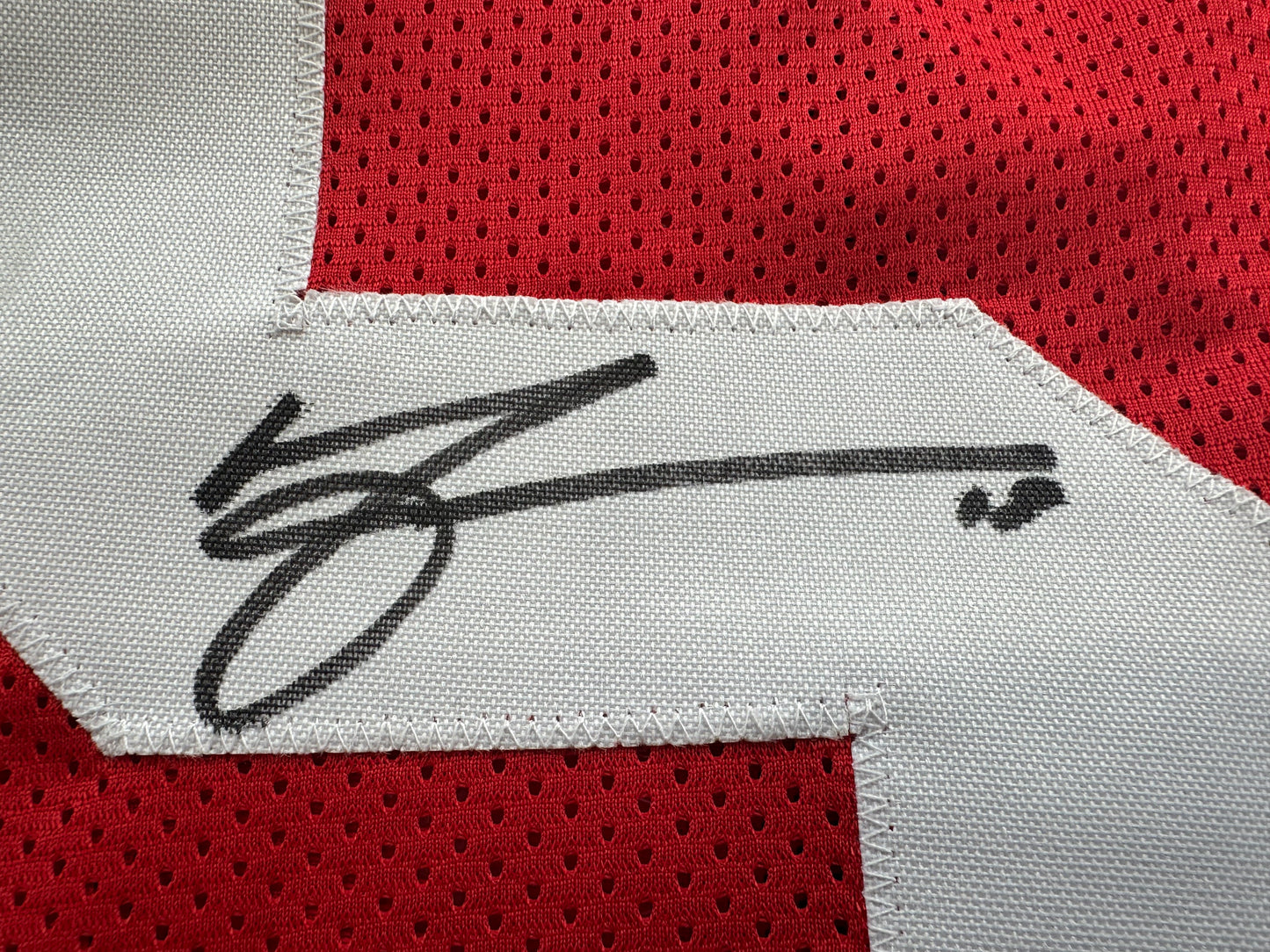 MICHAEL CRABTREE  SIGNED RED JERSEY San Francisco Texas Tech Raiders BAS